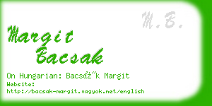 margit bacsak business card